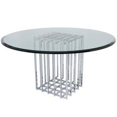 Pierre Cardin Chrome Cage Form Pedestal Dining Table 9