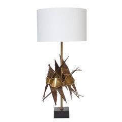 Brutalist Metal Table Lamp by Tom Greene