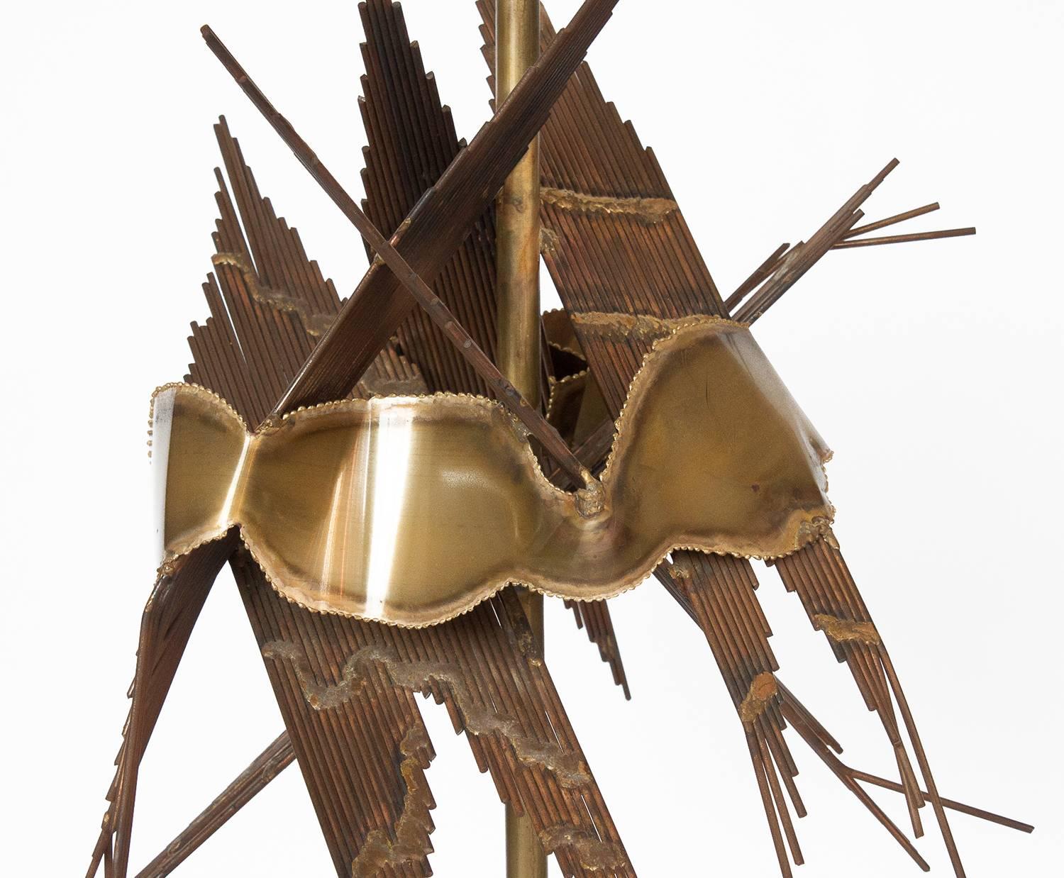 Brutalist Metal Table Lamp by Tom Greene 2
