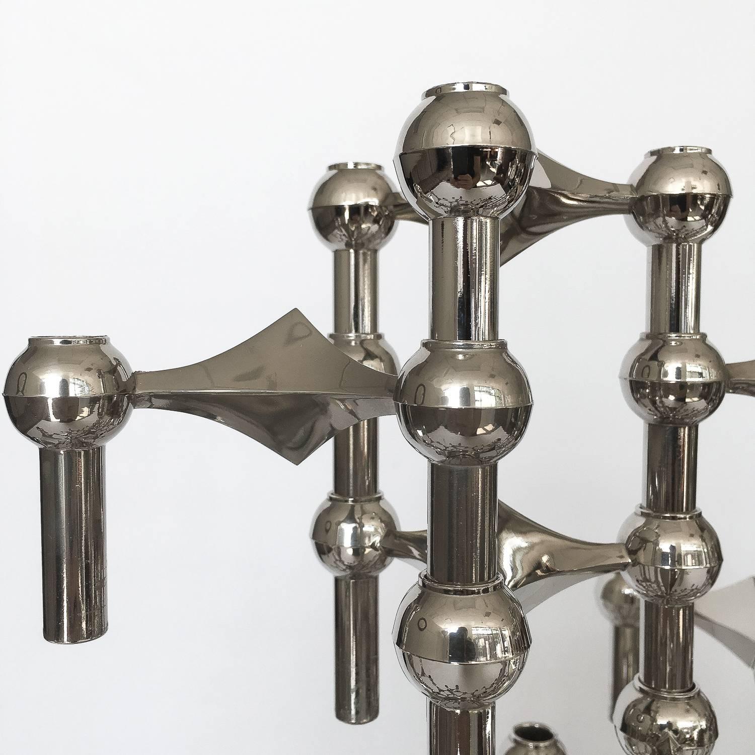Mid-20th Century Set of 58-Piece Modular Candlestick Sculpture by Fritz Nagel and Caesar Stoffi