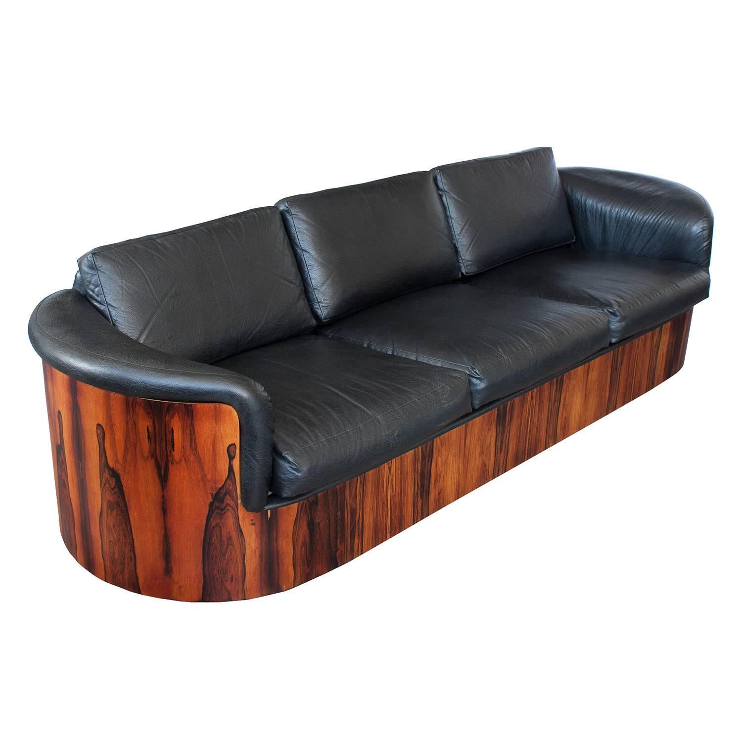 Rare Rosewood Case Sofa by Plycraft