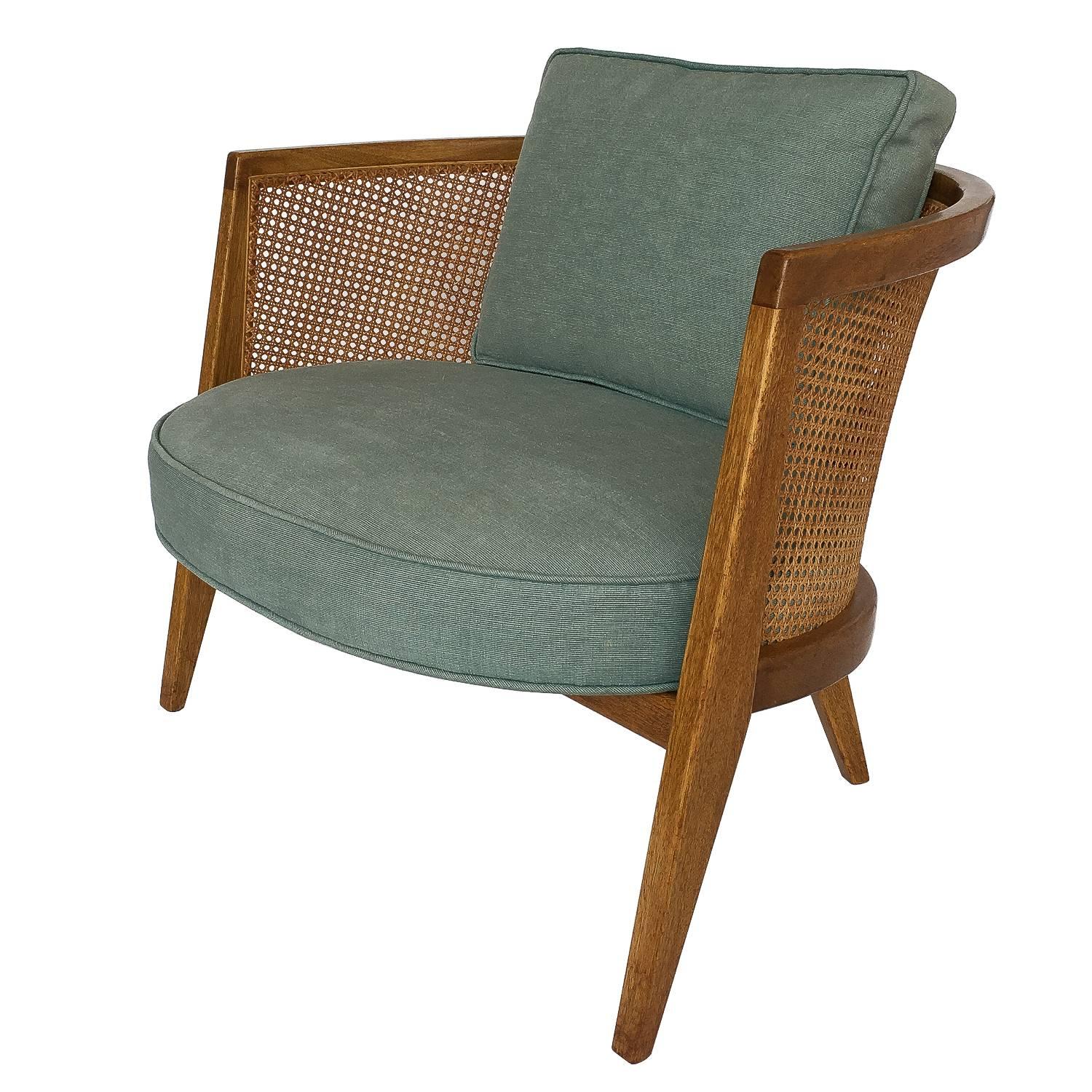 Harvey Probber Cane Curved Back Lounge Chair