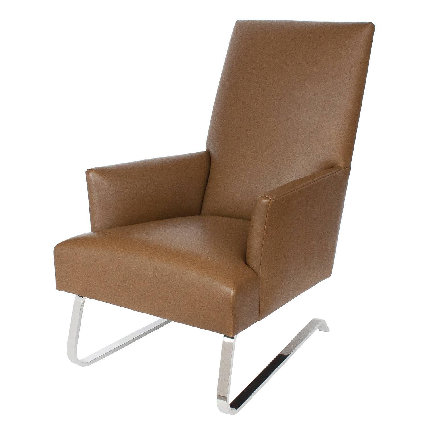 Donghia Leather Odeon Lounge Chair