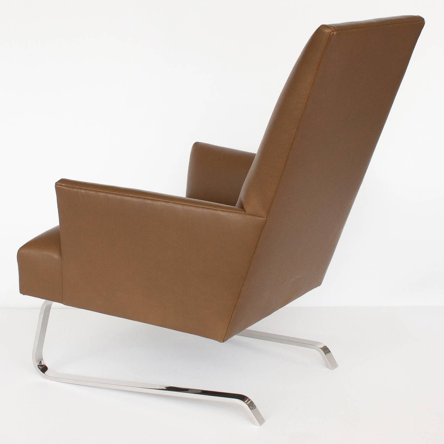 Mid-Century Modern Donghia Leather Odeon Lounge Chair