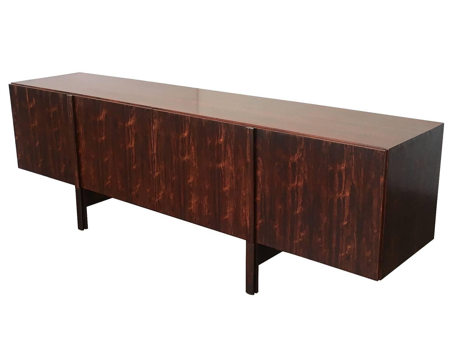 Ib Kofod Larsen Rosewood Four-Door Sideboard Credenza In Good Condition In Chicago, IL