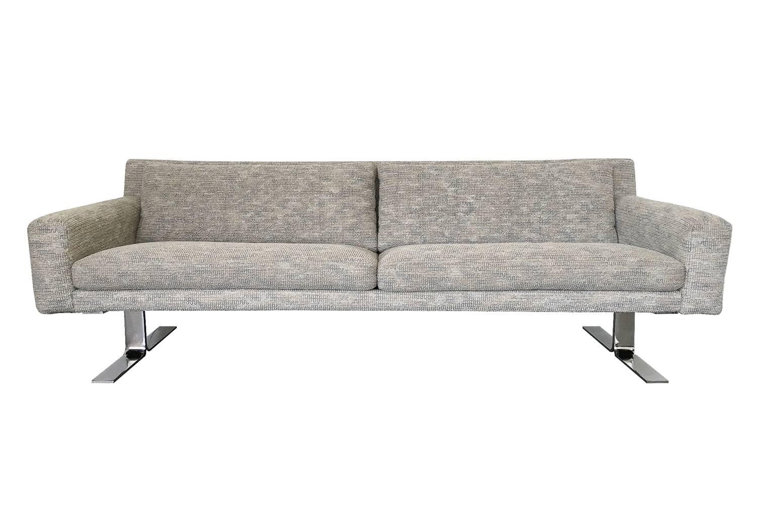 sofa with chrome legs