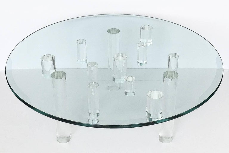 Sculptural Round Lucite Coffee Table At 1stdibs American Sculptural Round Lucite Coffee Table For