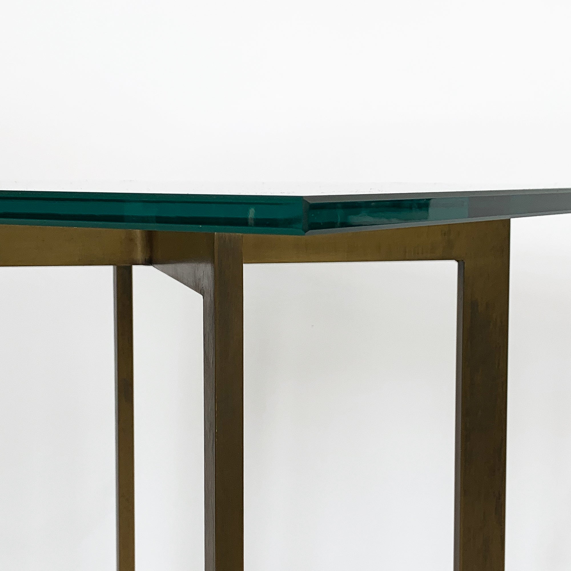 Pair Of Mies Van Der Rohe Style Bronze Barcelona Side Tables At