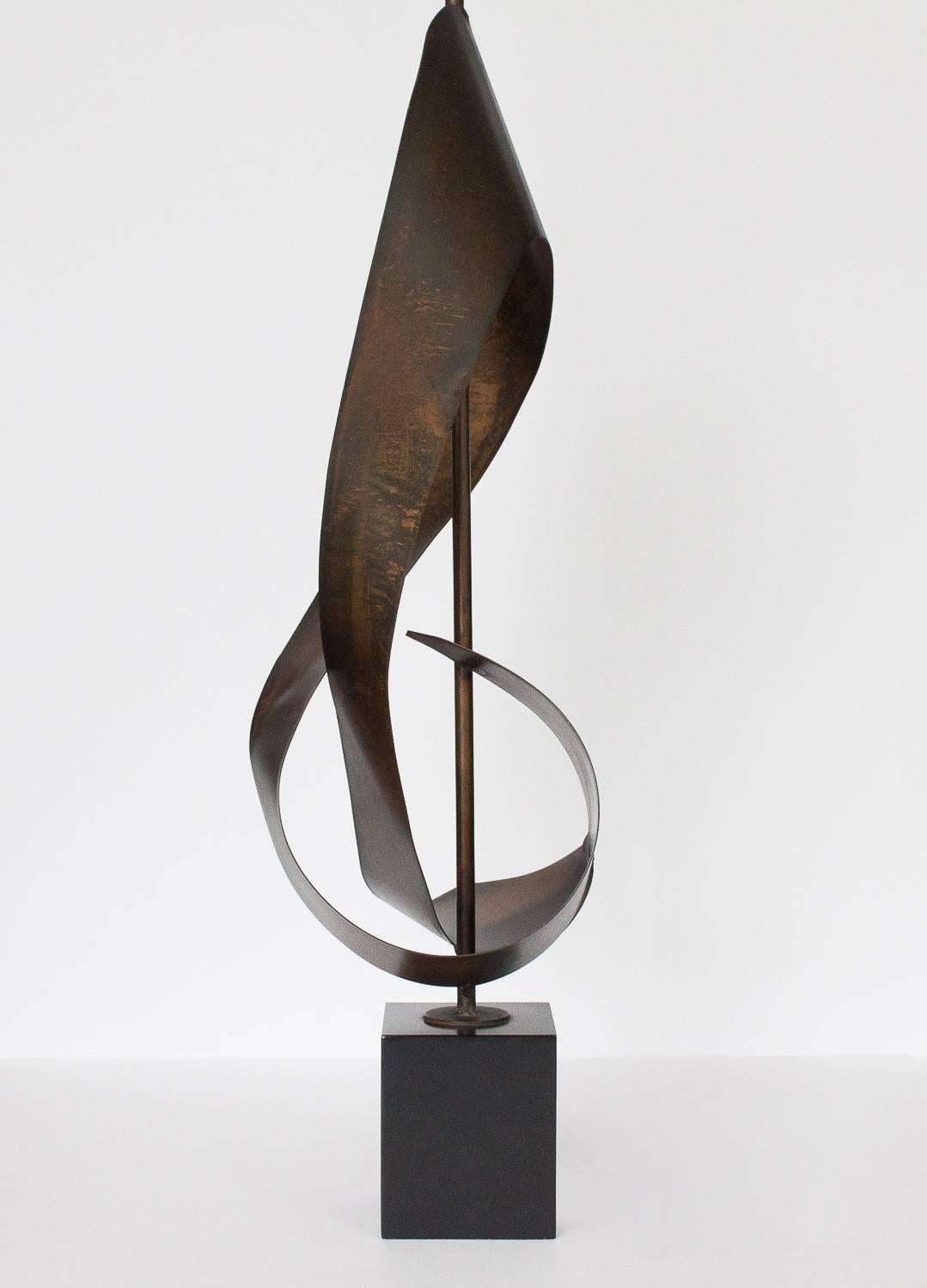 Mid-Century Modern Harry Balmer Brutalist Ribbon Table Lamp for Laurel