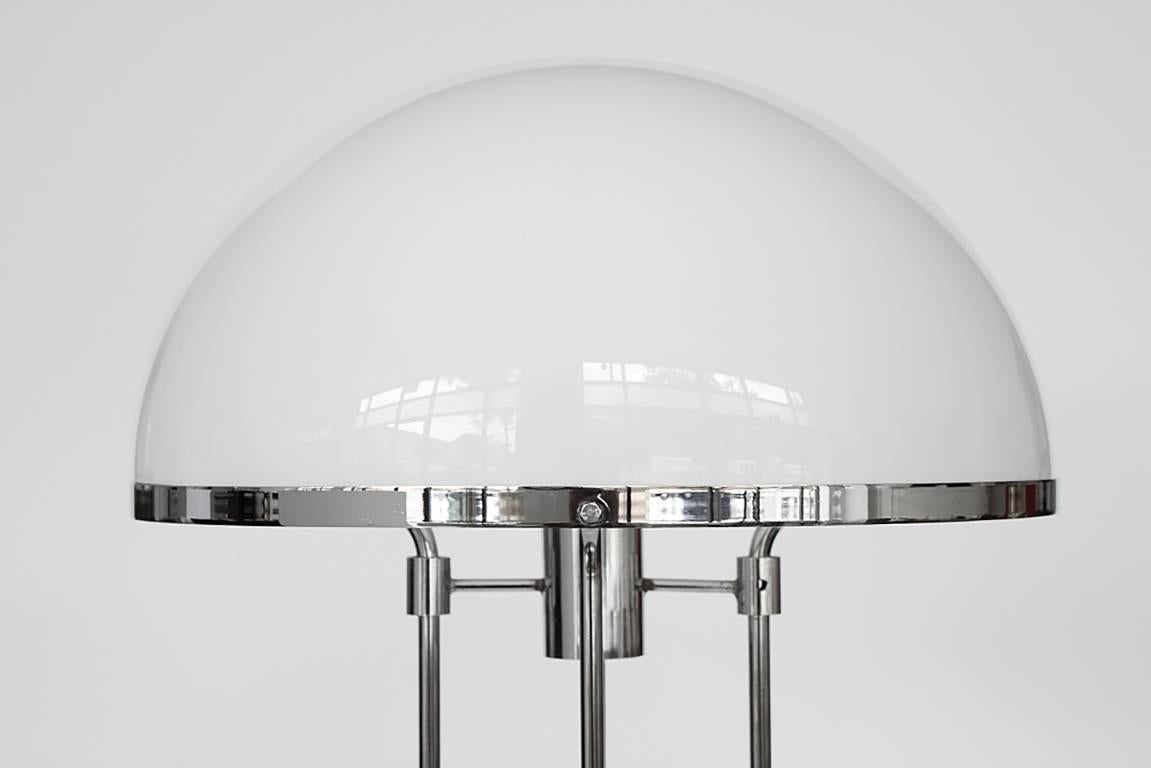 Unknown Modernist Chrome and Acrylic Dome Table Lamp