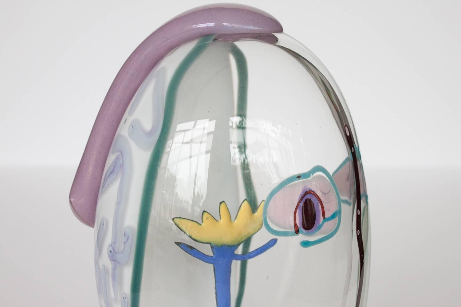 Art Glass Hank Murta Adams Glass Head Sculpture 