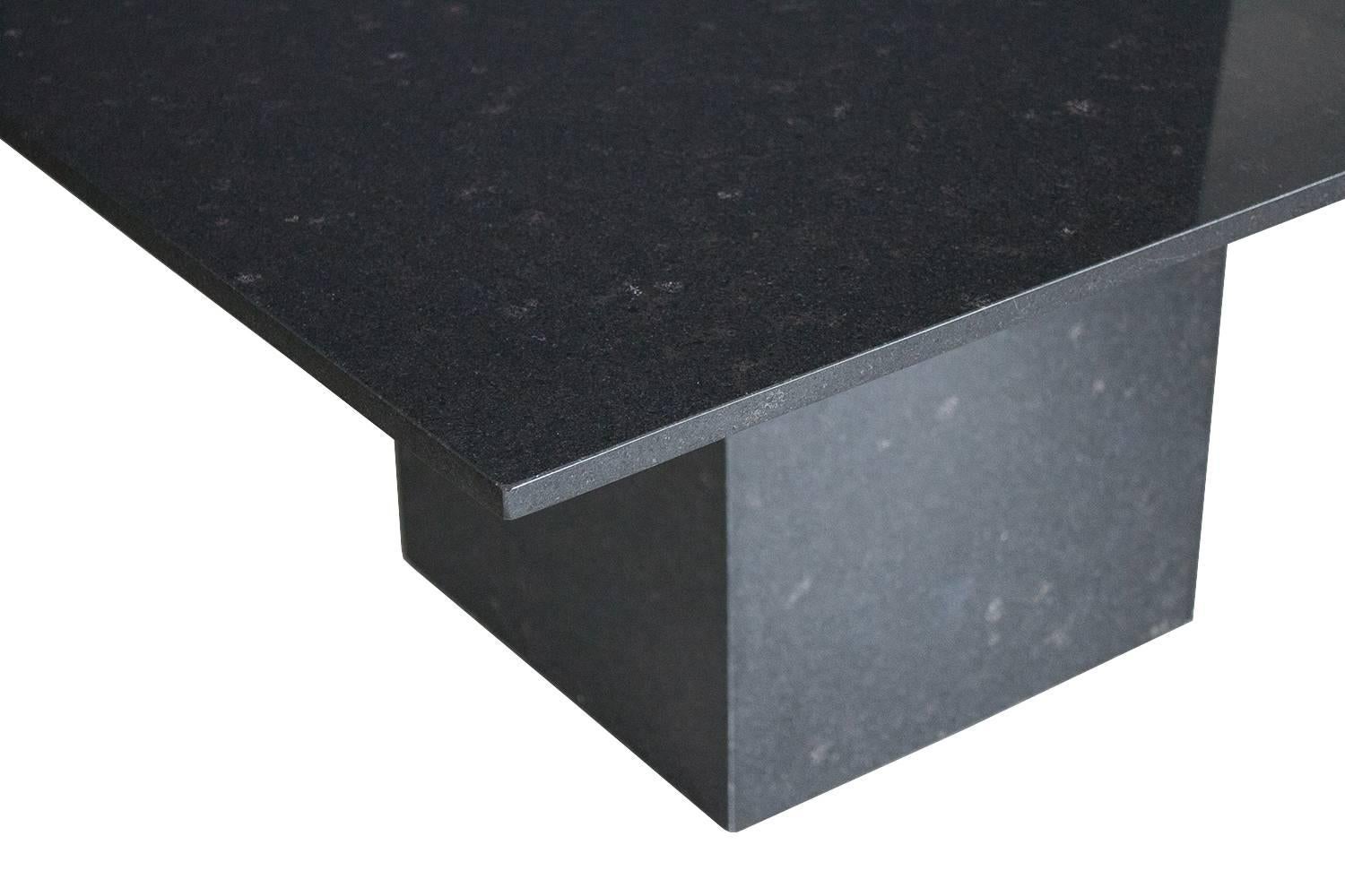 Late 20th Century Minimalist Italian Black Granite Pedestal Dining Table