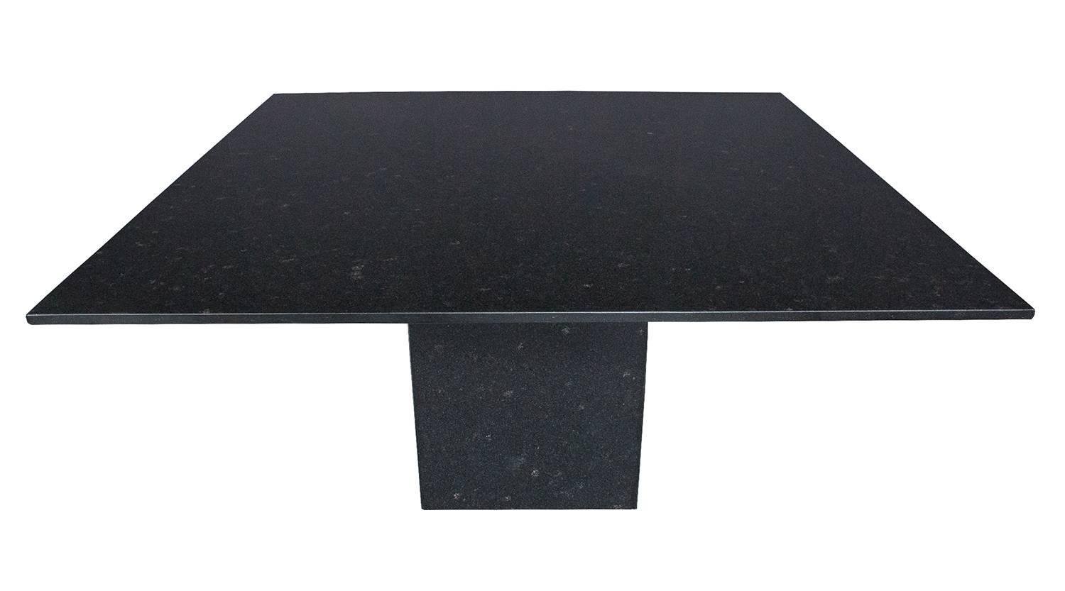 Minimalist Italian Black Granite Pedestal Dining Table at 1stdibs