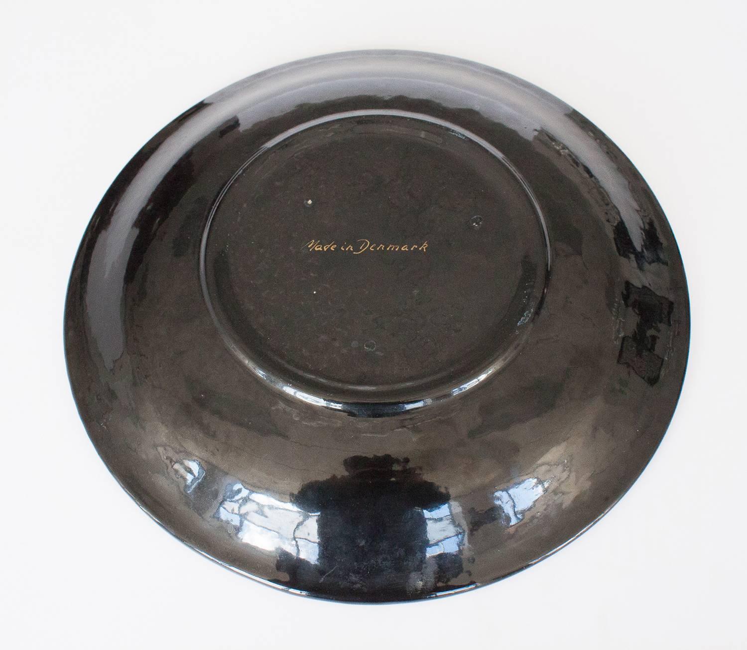 Danish Black and White Mosaic Glass Bowl In Excellent Condition In Chicago, IL