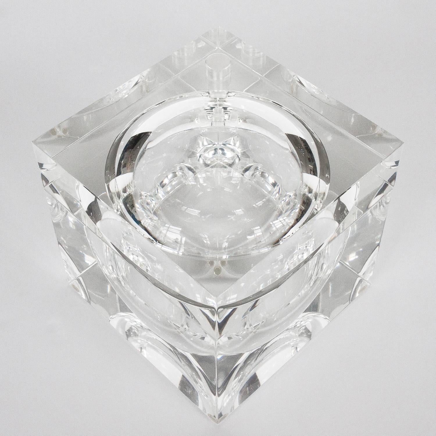 Lucite Cube Ice Bucket with Sphere Center at 1stDibs | lucite ice ...