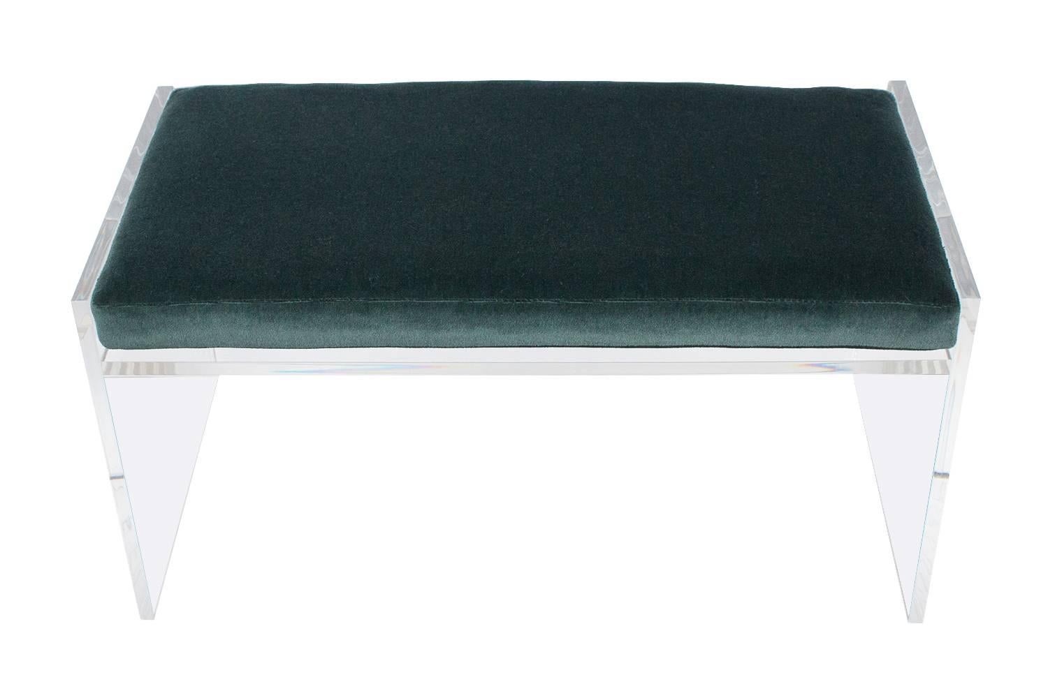 lucite bench with cushion