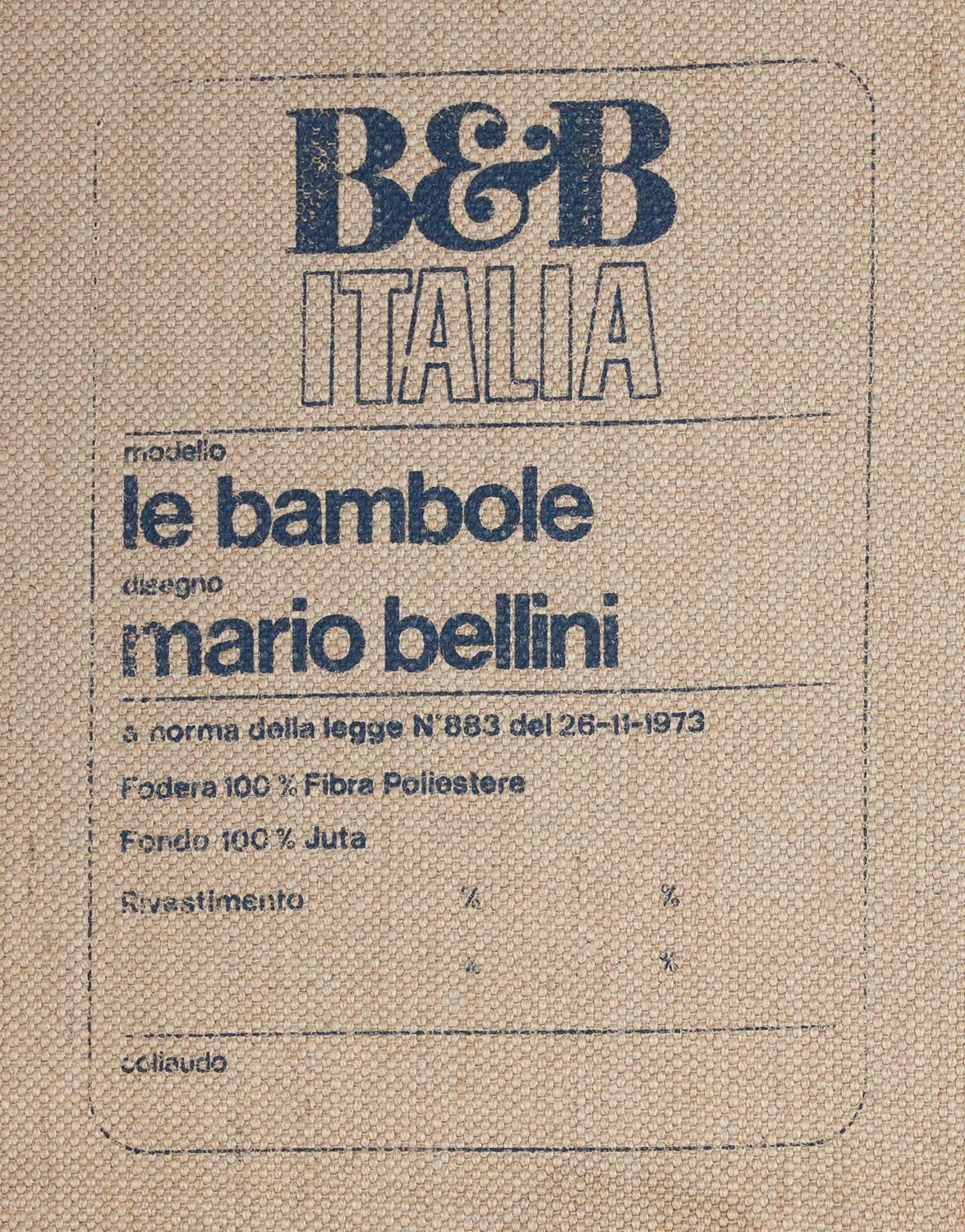 Mario Bellini Le Bambole Chaise for B & B Italia 1