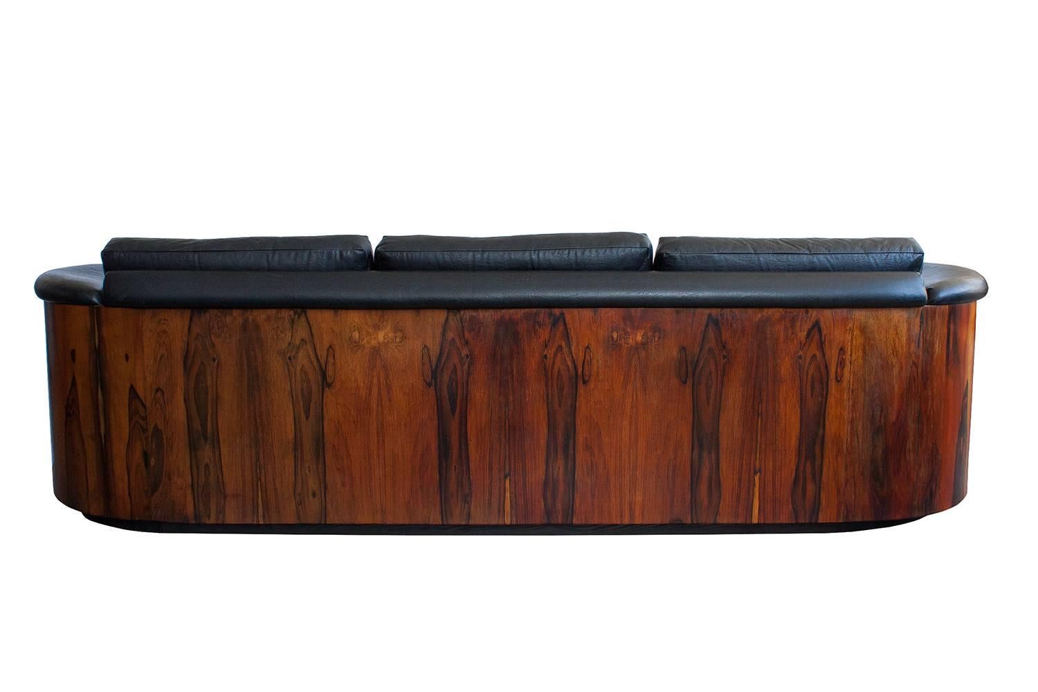 Plywood Rare Rosewood Case Sofa by Plycraft
