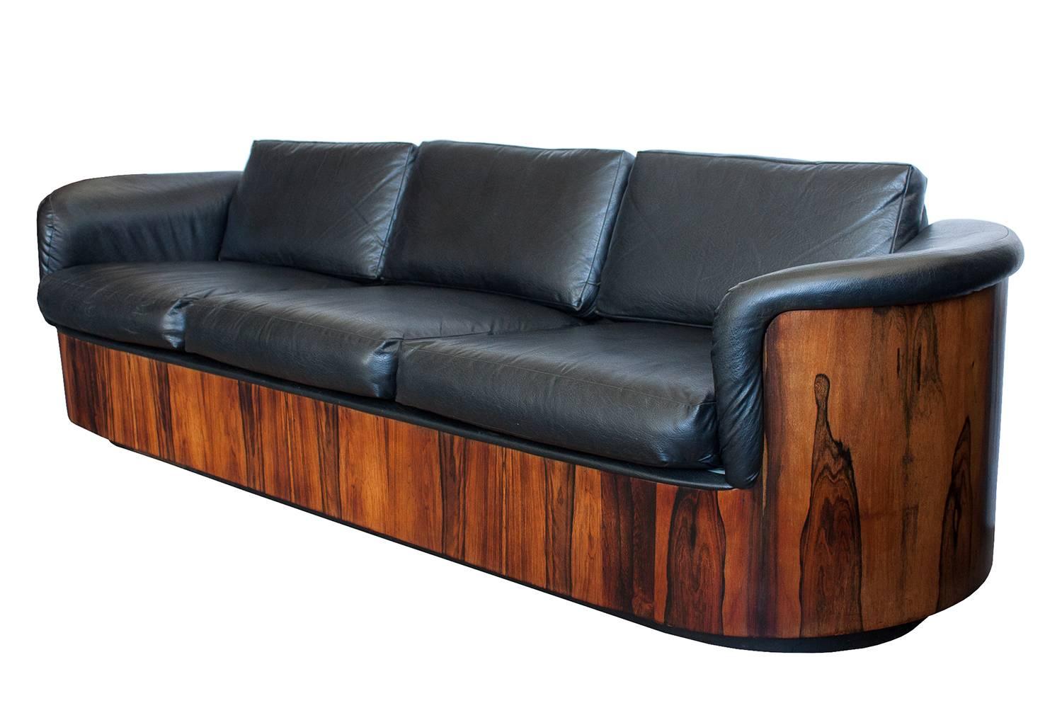American Rare Rosewood Case Sofa by Plycraft