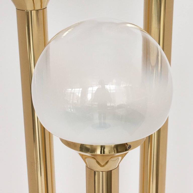 Italian Brass ThreeGlobe Floor Lamp at 1stDibs
