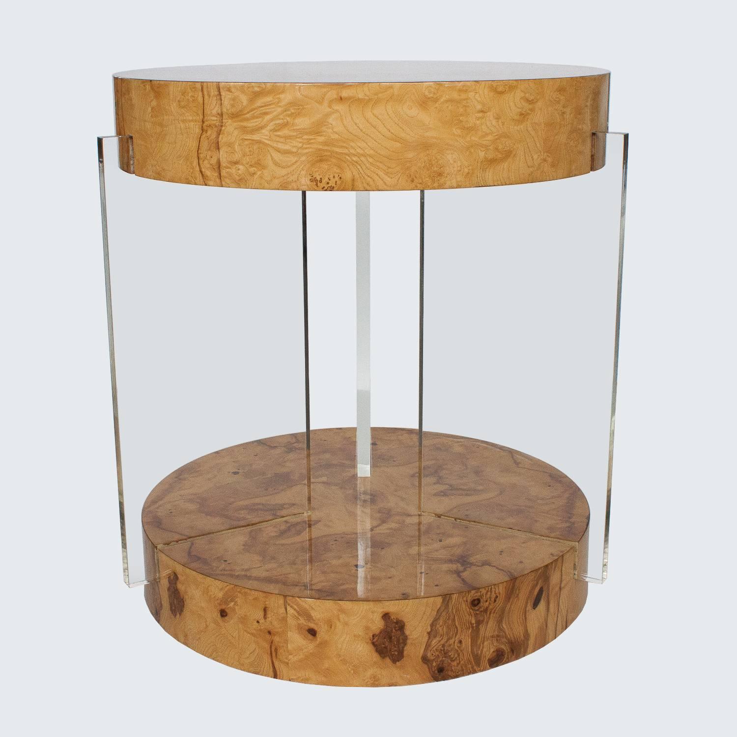 Rare Burl Lucite End Table Attributed to Vladimir Kagan at 1stdibs