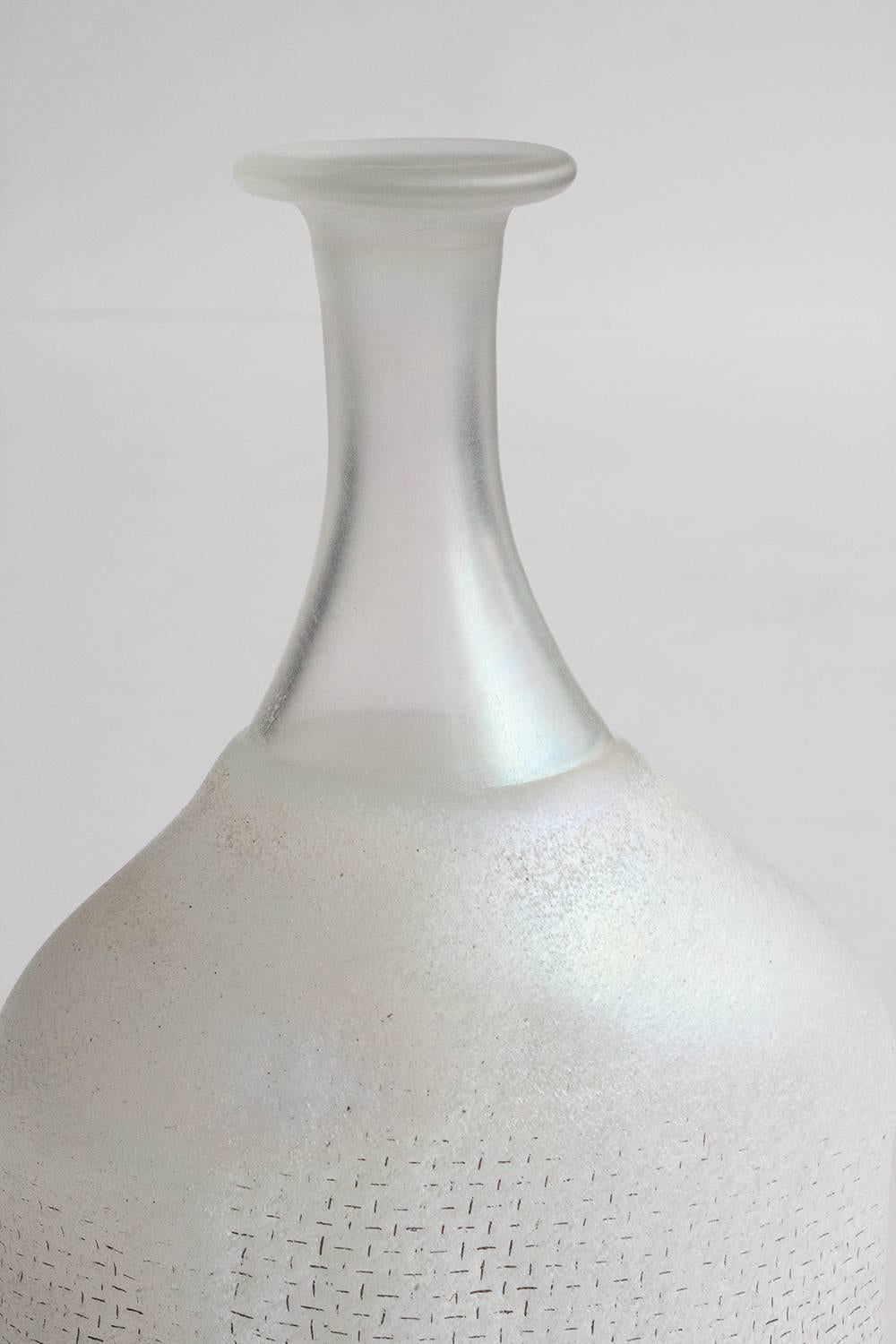 Bertil Vallien Kosta Boda Glass Bottle Vase In Excellent Condition In Chicago, IL