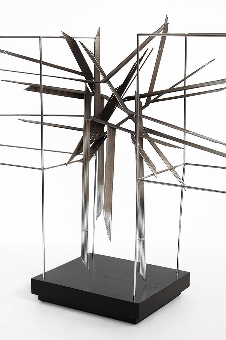 Brutalist Chrome Abstract Burst Sculpture by Curtis Jere 1