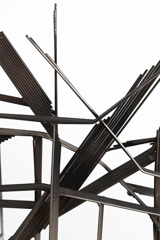 Brutalist Chrome Abstract Burst Sculpture by Curtis Jere at 1stdibs