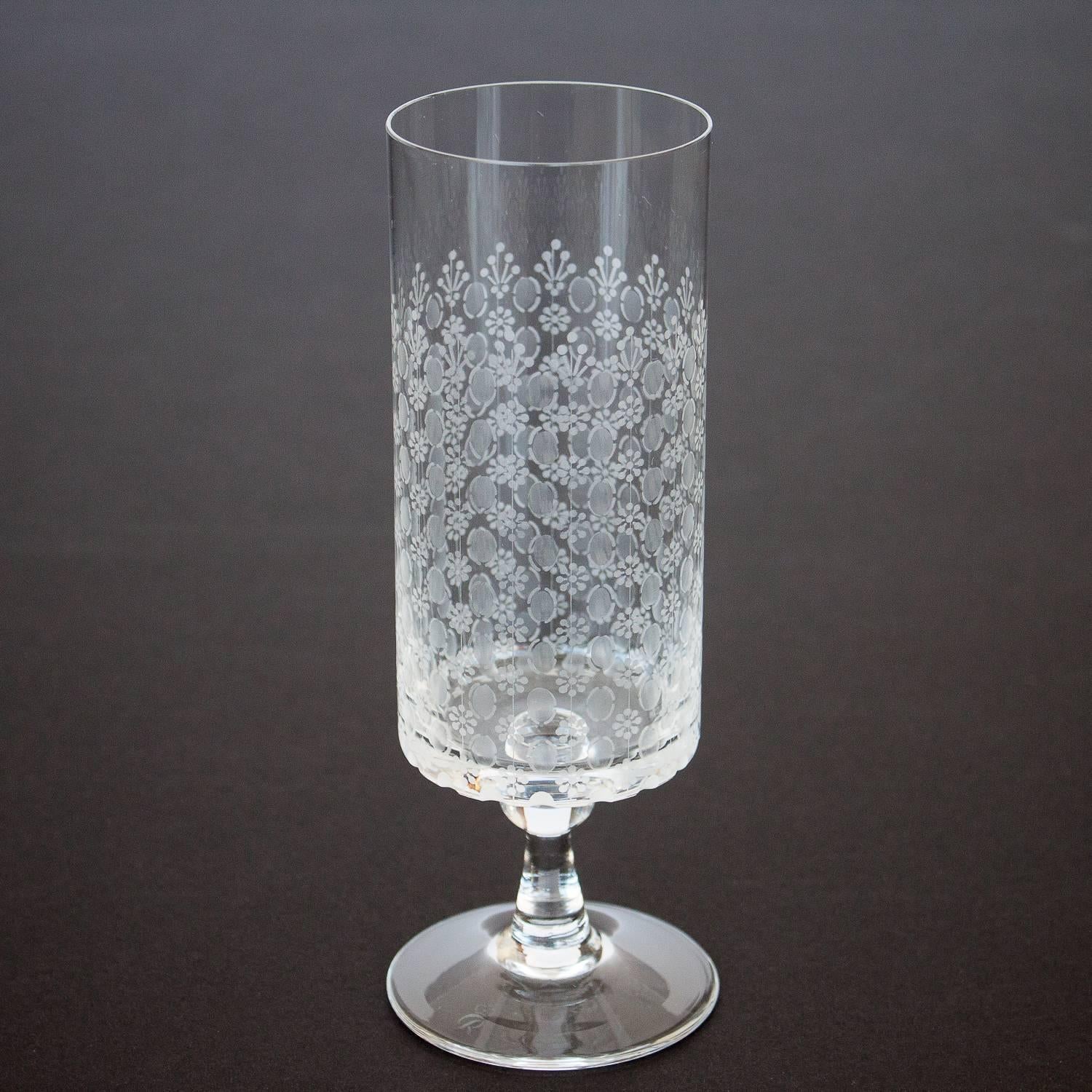 German Set of 17 Bjorn Wiinblad Rosenthal Romance Water Glasses