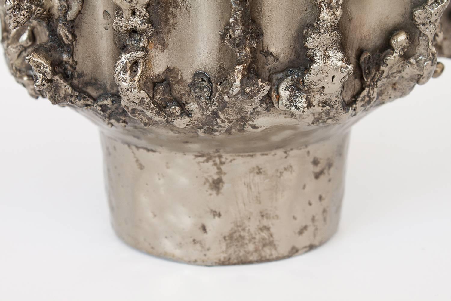 Mid-20th Century Marcello Fantoni Brutalist Welded Metal Vase