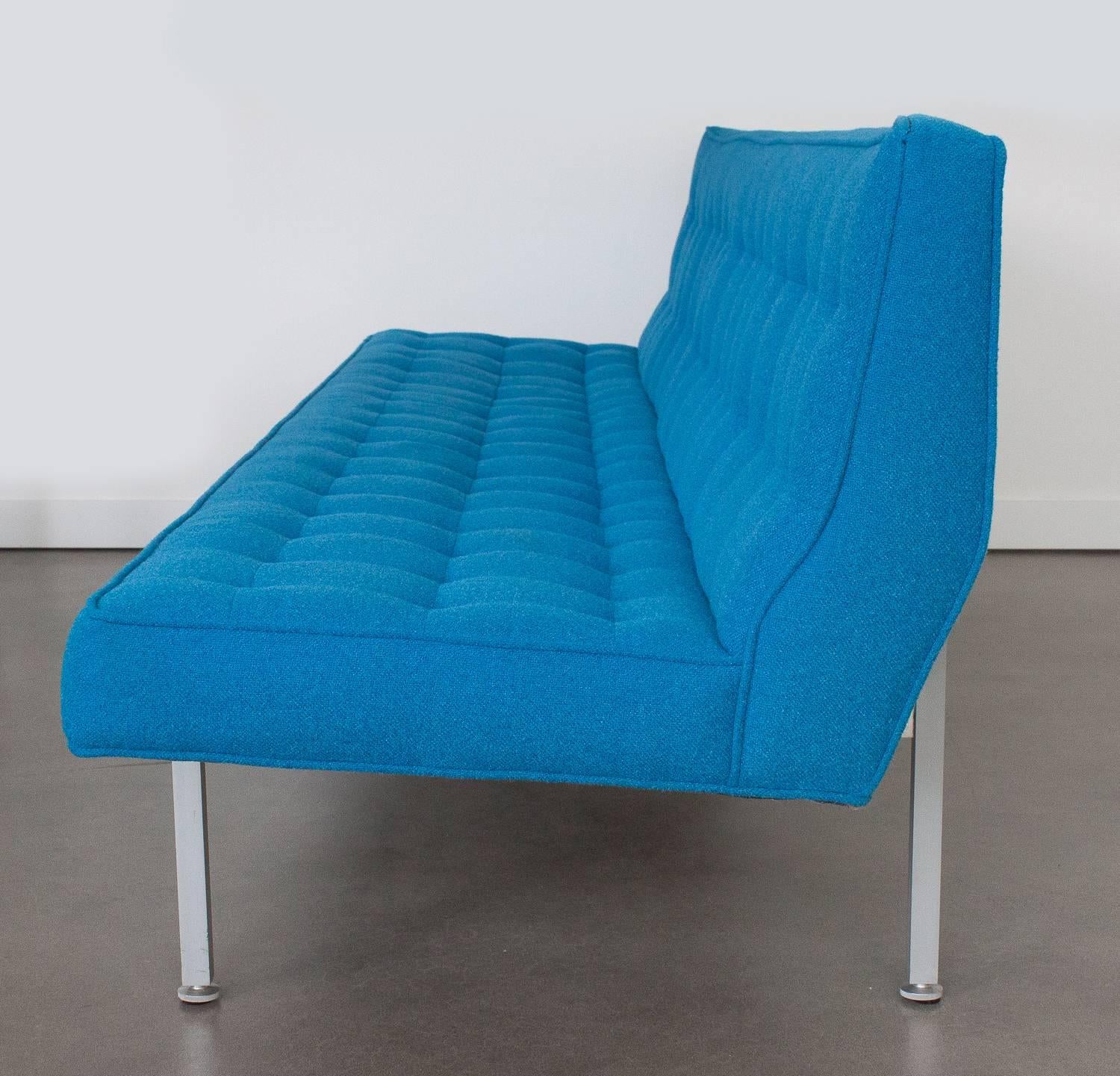Late 20th Century Armless Aluminum Frame Sofa Attributed to Knoll