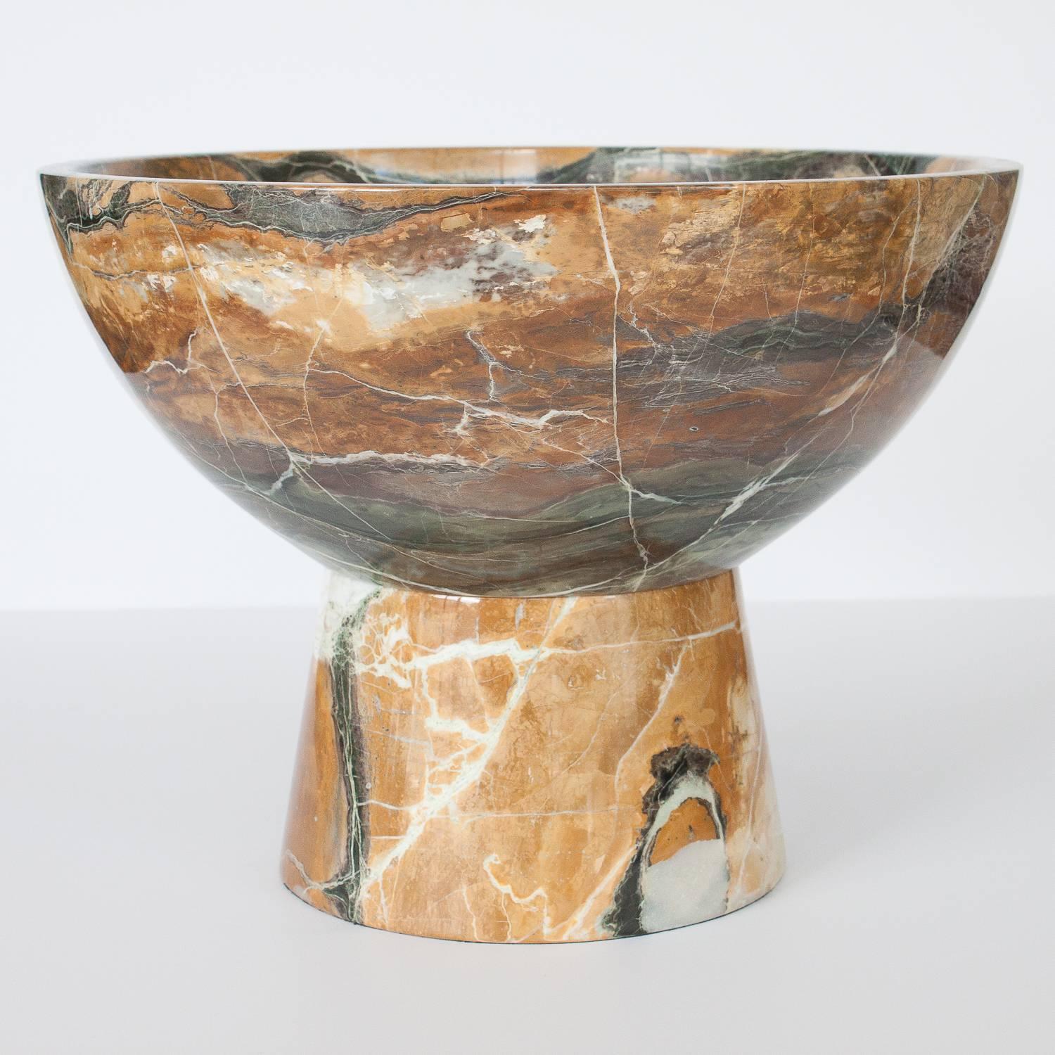 marble footed bowl