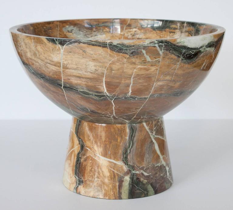 Monumental Marble Stone Pedestal Bowl at 1stDibs