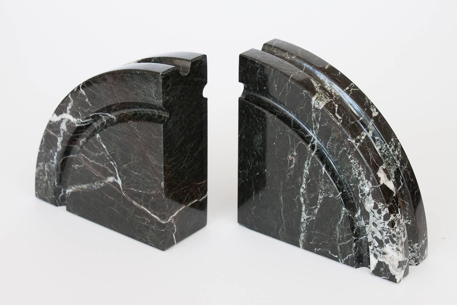 Pair of Black Marble Bookends at 1stdibs