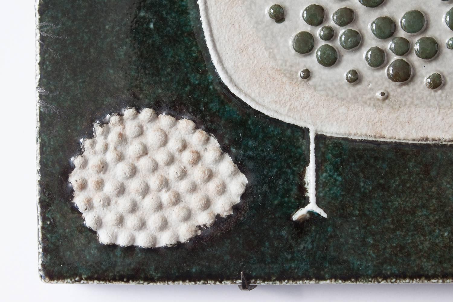 Mid-Century Modern Sylvia Leuchovius Ceramic Wall Plaque for Rorstrand