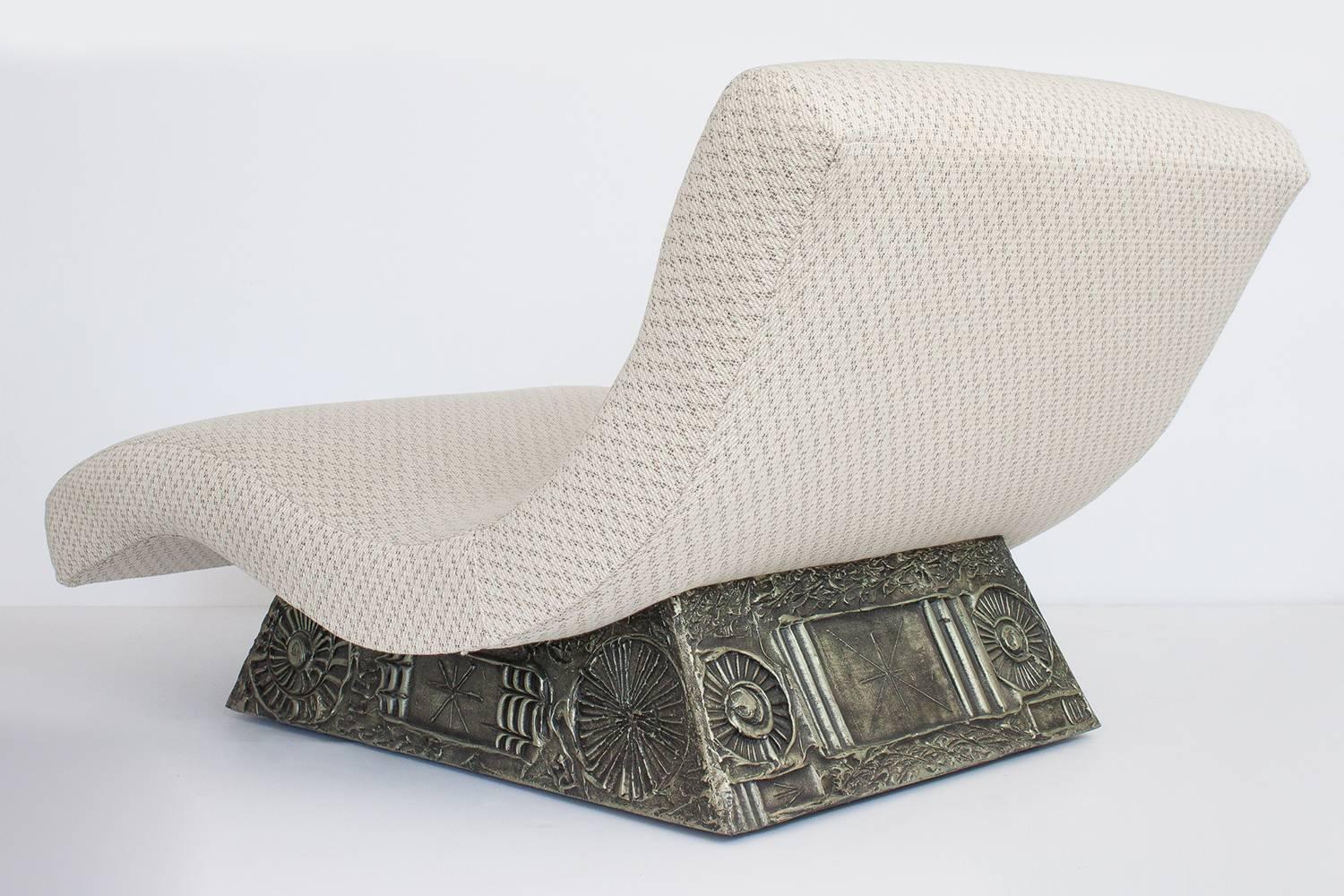 Mid-20th Century Rare Adrian Pearsall Brutalist Sculpted Chaise Lounge