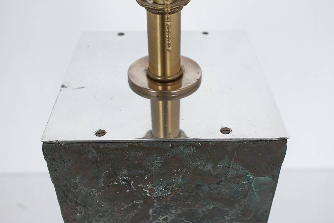 Brutalist Abstract Bronze Brass Table Lamp 3