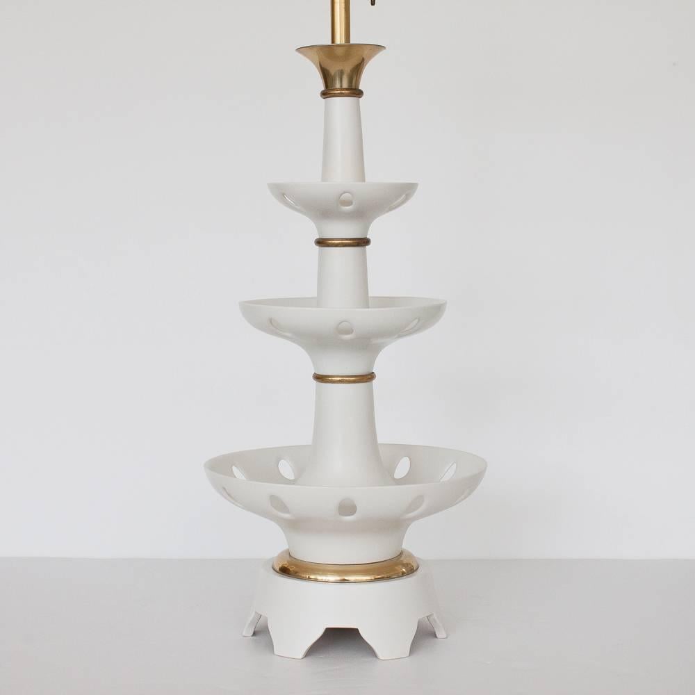 White Porcelain Table Lamp by Gerald Thurston for Lightolier 2