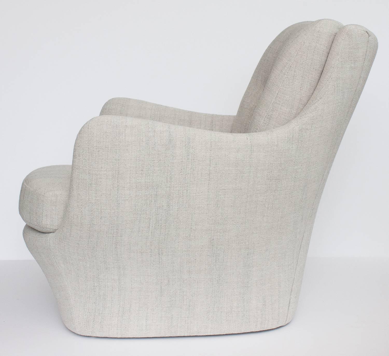 Upholstery Milo Baughman Sculptural Lounge Chair and Ottoman