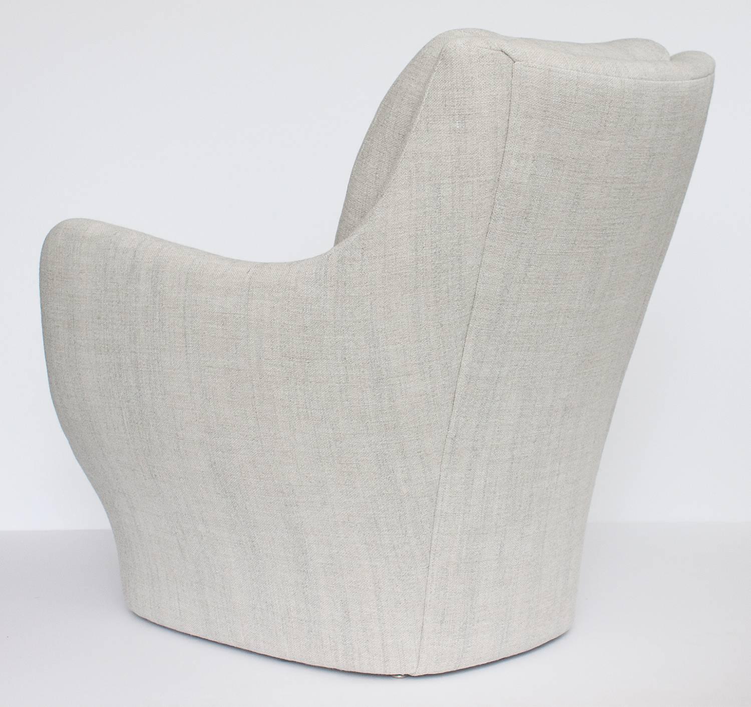 Milo Baughman Sculptural Lounge Chair and Ottoman 1