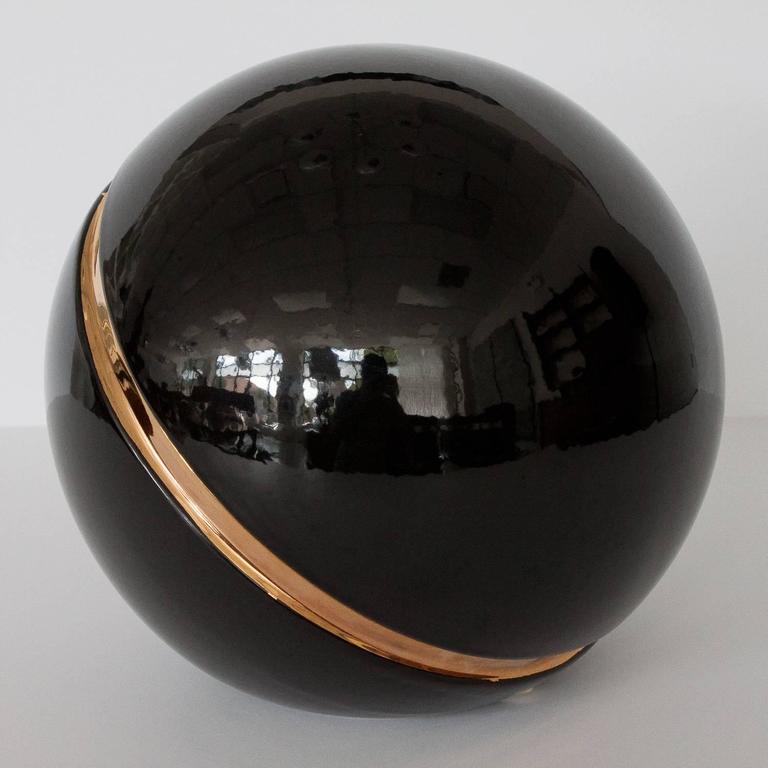 Jaru Ceramic Black and Gold Sphere Sculpture at 1stDibs ceramic sphere