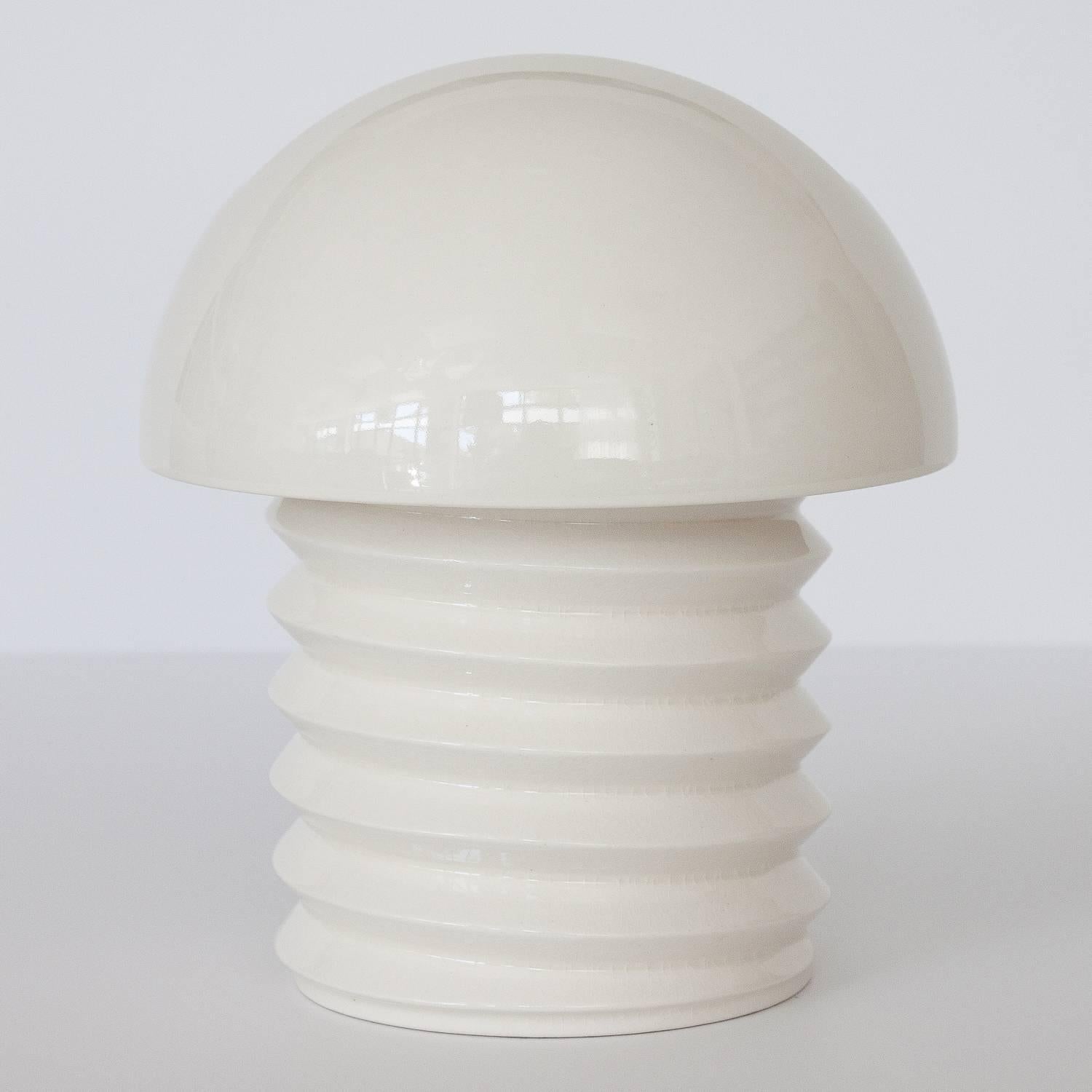 Mid-Century Modern 1960s Pop Art Screw Shaped White Ceramic Jar