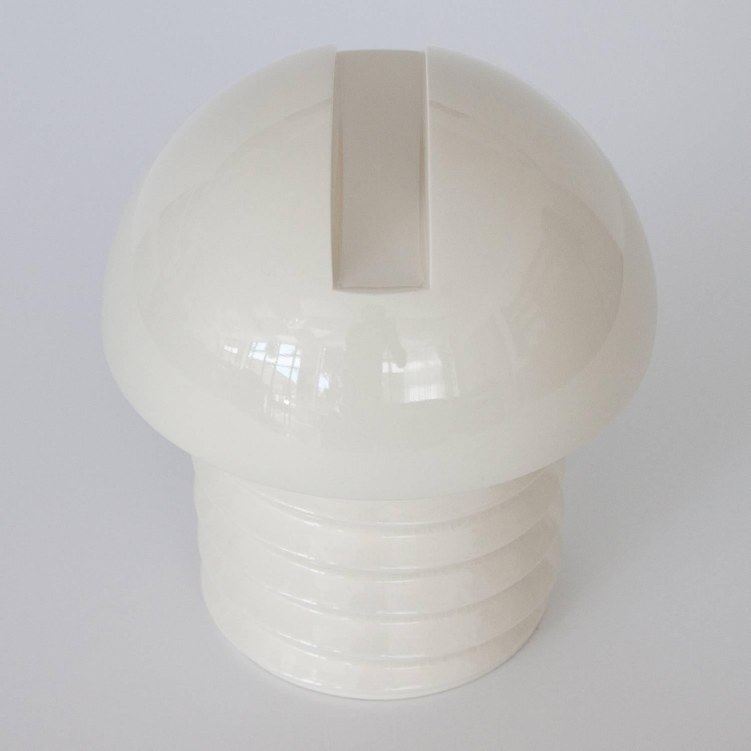 Glazed 1960s Pop Art Screw Shaped White Ceramic Jar