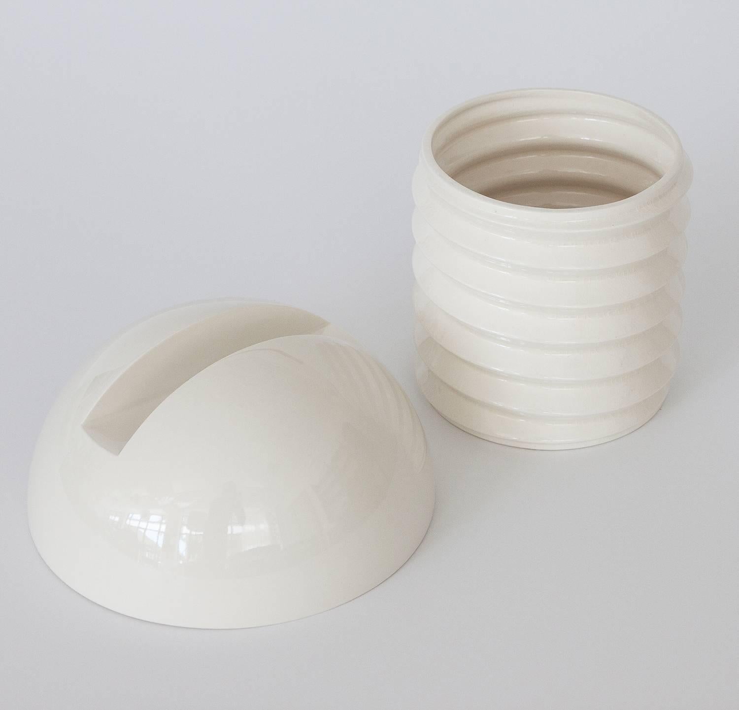 Mid-20th Century 1960s Pop Art Screw Shaped White Ceramic Jar