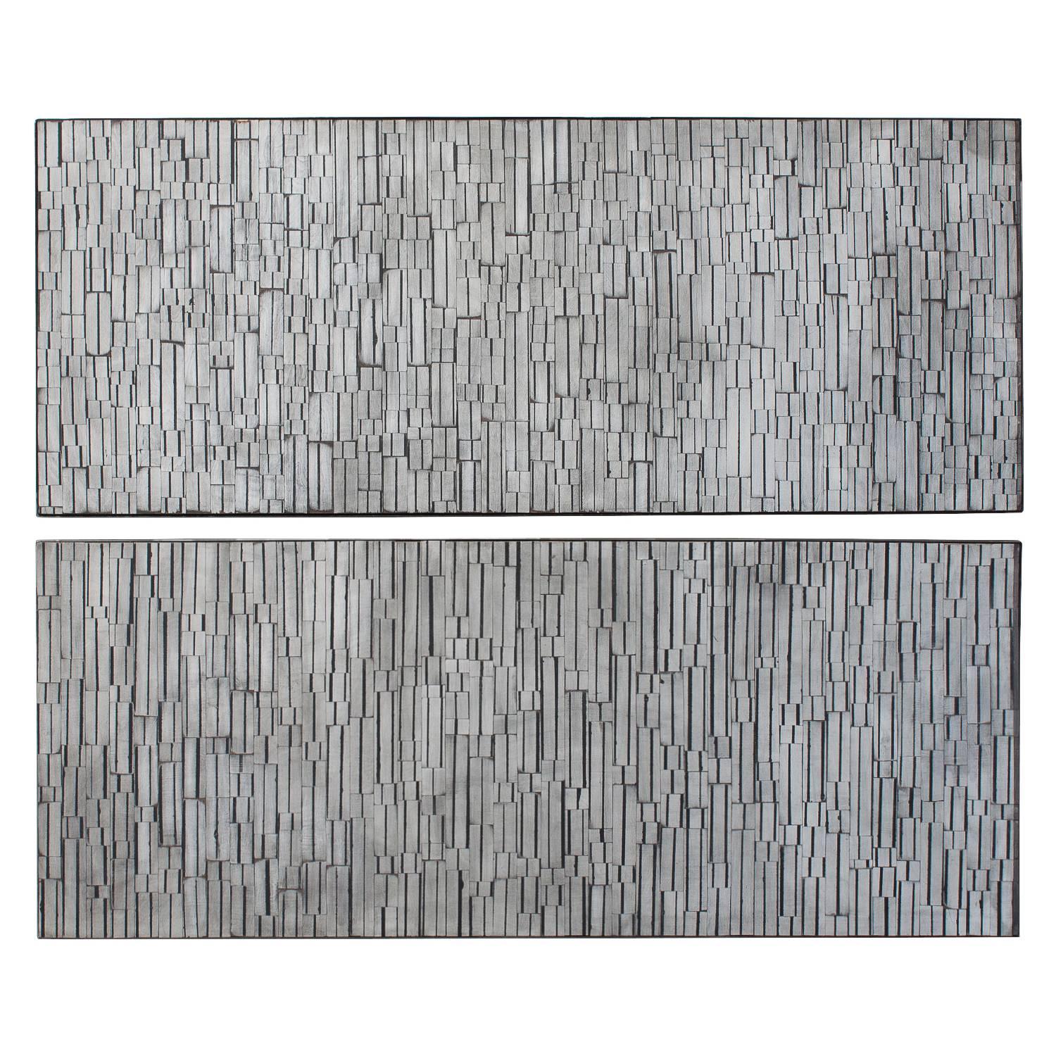 American Michelle Peterson Albandoz Wood Assemblage Diptych