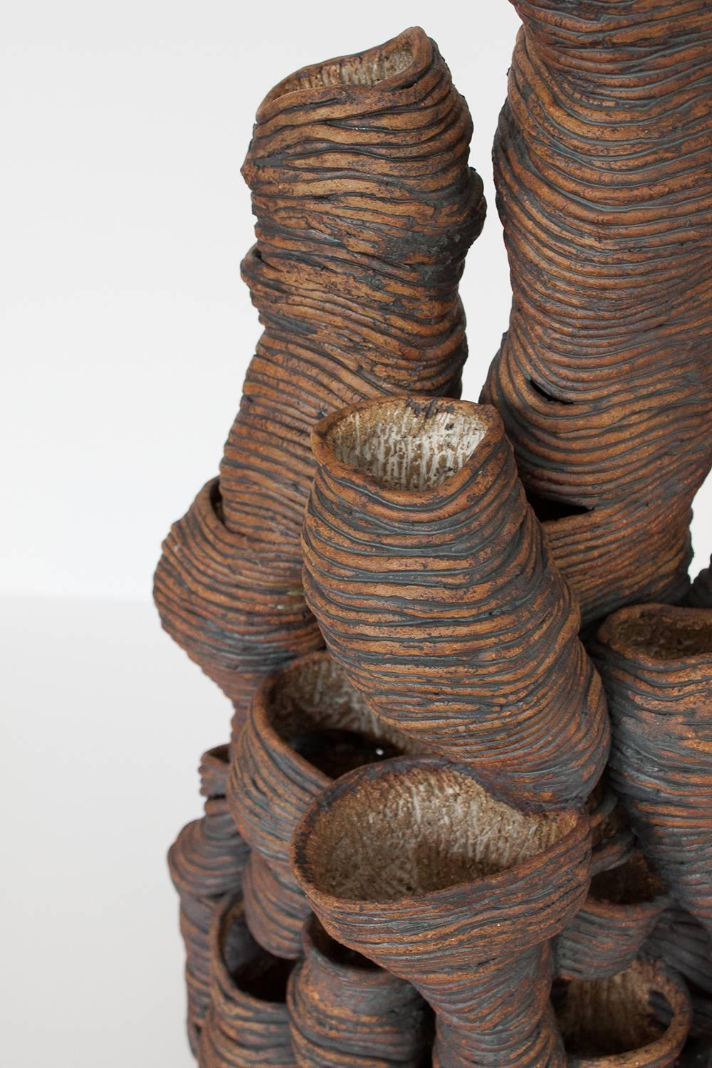 Brutalist Studio Pottery Coil Sculpture In Good Condition In Chicago, IL