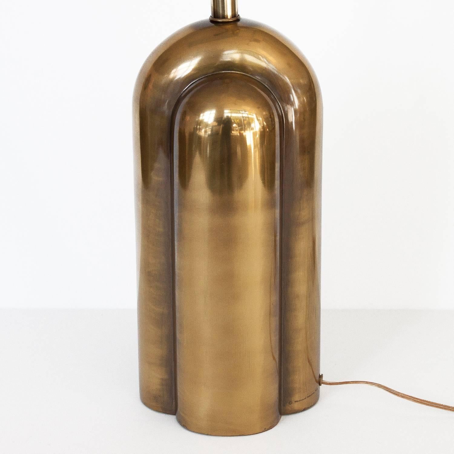 Patinated Westwood Industries Bronze Streamlined Table Lamp