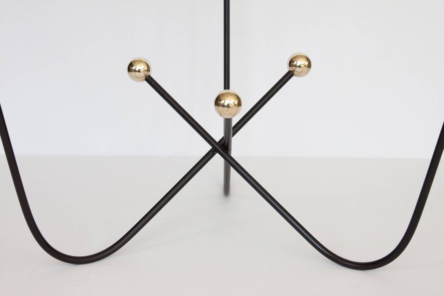 Jean Royère Style Black and Brass Cocktail Table 1