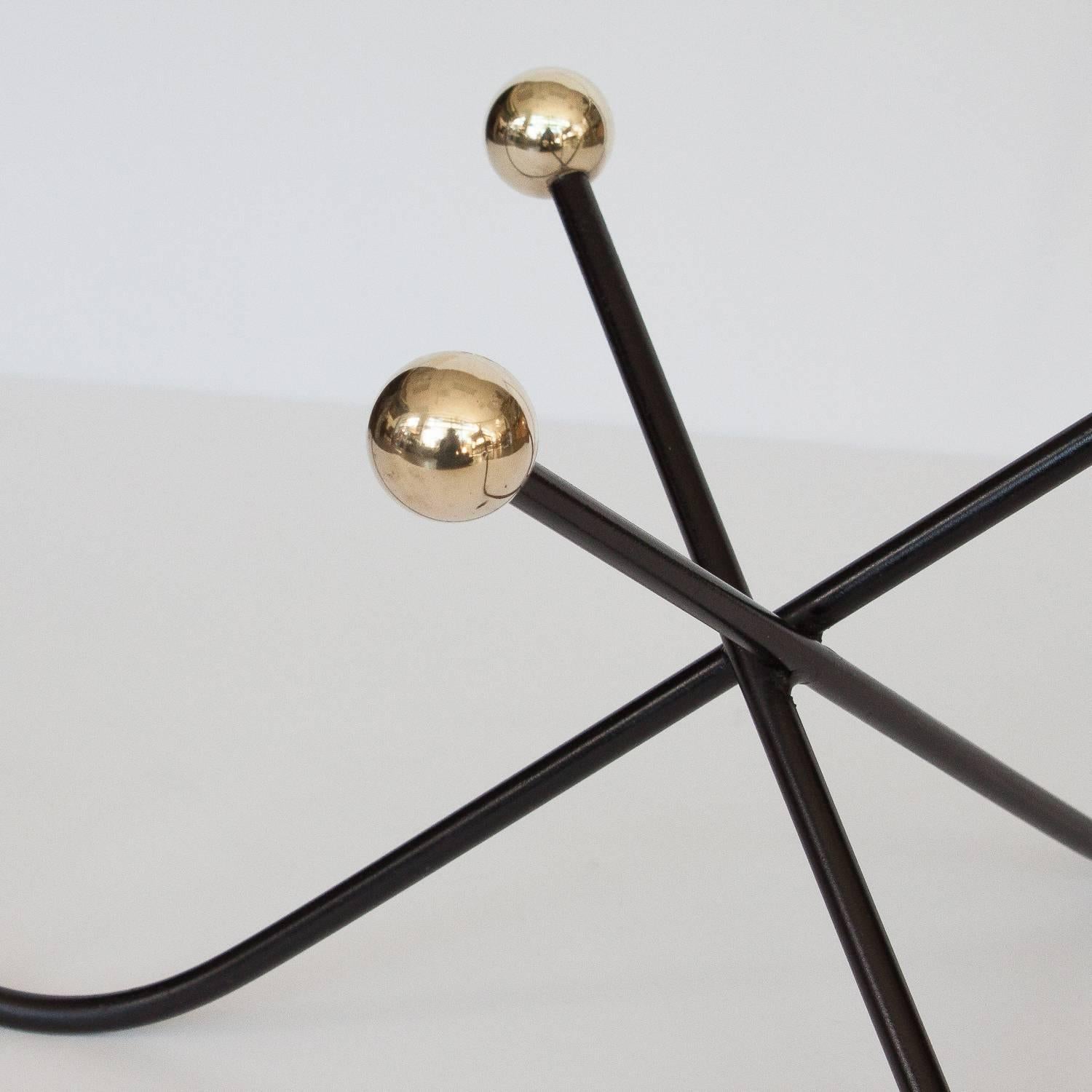 Jean Royère Style Black and Brass Cocktail Table 2