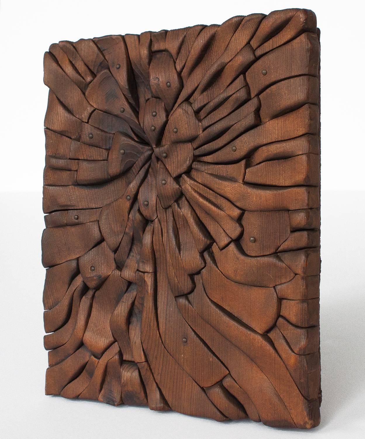 O.V. Shaffer Carved Wood Wall Sculpture For Sale at 1stdibs